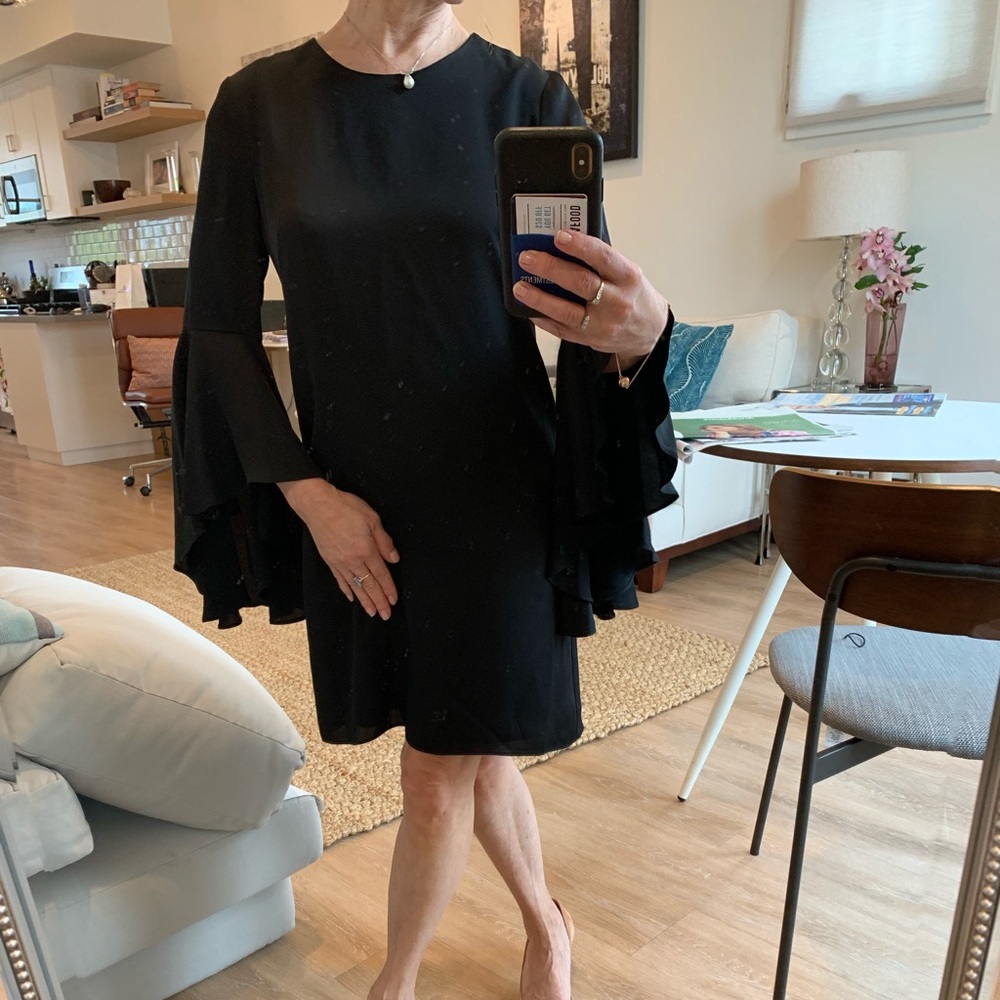 Designer Milly black silky black evening dress